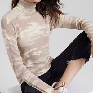 Charter Club Camouflage Turtleneck Sweater - Beige and Cream